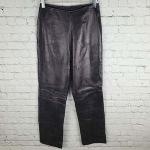 DANIER | leather lined high waist slim straight leg emo goth biker pants